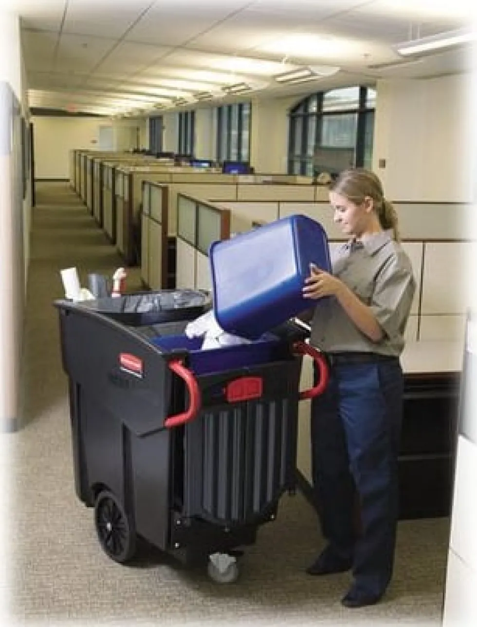 Papperskorg RUBBERMAID blå 26,6L