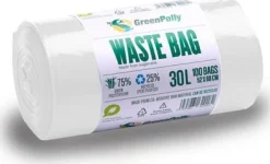 Papperskorgspåse HDPE 30L 11my vit 100/rl