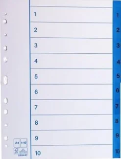 Pappersregister A4 1-10 10/fp