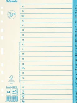Pappregister JOPA A4 A-Ö vit/blå