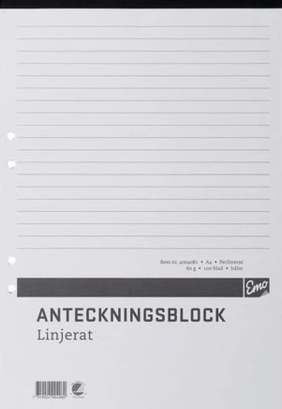 Perforerade Block A4, linjerat, 100bl