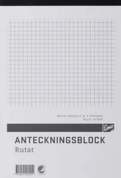 Perforerade Block A5, rutigt, 100bl