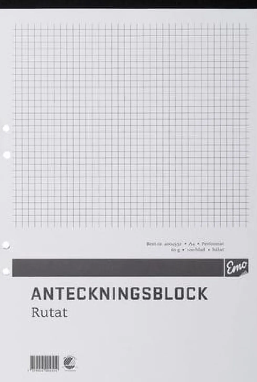 Perforerade Block A4, rutigt, 100bl