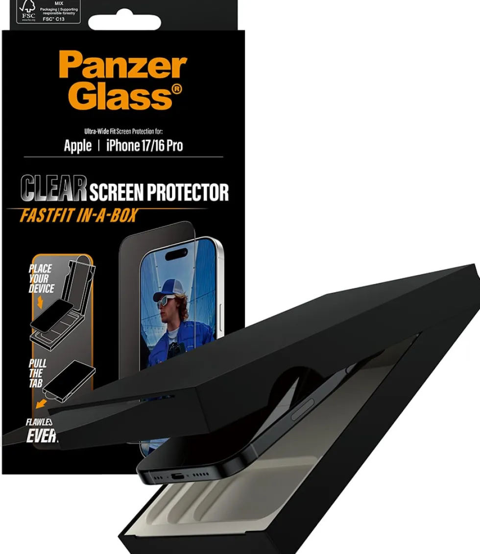 PG Screen Protector Black Frame iPhone 17 UWF Fastfit