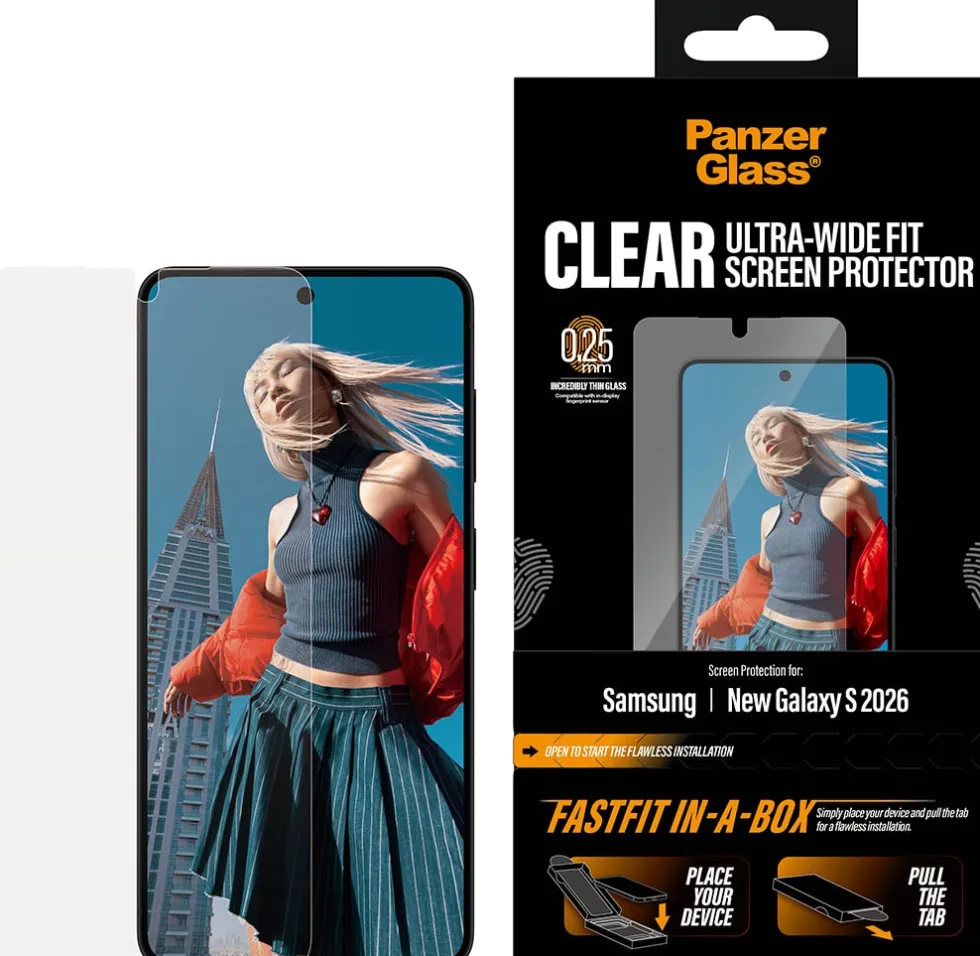 PG Screen tector Galaxy S26 UWF w. FASTFIT IN-A-BOX