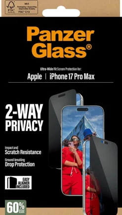 PG 2Way Privacy Screen Protect iPhone 17 ProMax UWF EasyAlig