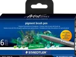 pigment brush penna Grön&Turkos