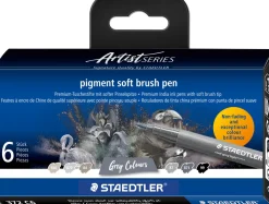 pigment soft brush penna Grå 6 st