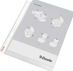Plastficka ESSELTE A5 Premium Präglad 0.08mm, 100st