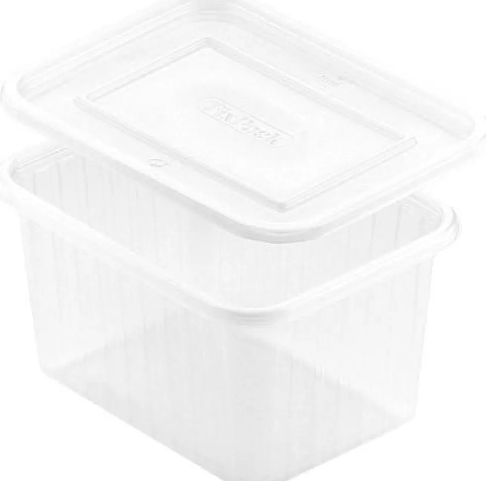 Plastform rektangulär 750ml m. lock50/fp