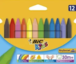 Plastkritor Bic Plastidecor trekantig, 12/fp