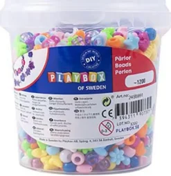 Plastpärlsats, stora hål, 1200/fp