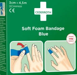 Plåster CEDERROTH SoftFoam 3cmx4,5m blå