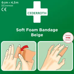 Plåster CEDERROTH SoftFoam 6cmx4,5m beig