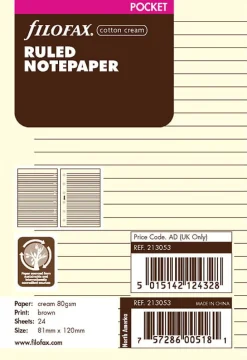 Pocket Anteckningsblad Linjerade Créme