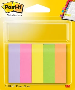 Post-It Index 670, 5 färger, 15x50mm