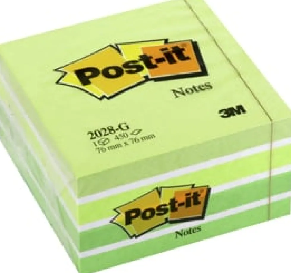 Post-It Kub Fresh Green, 76x76mm, 450 blad