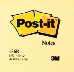 Post-It Kub Gul, 76x76mm, 450 blad