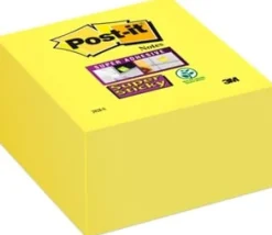 Post-It Kub Supersticky Gul, 76x76mm, 350bl