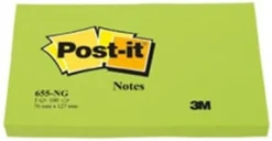 Post-It Neongrön, 76x127mm, 6st