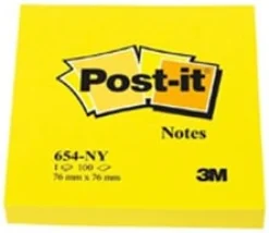 Post-It Neongul, 76x76mm, 6st