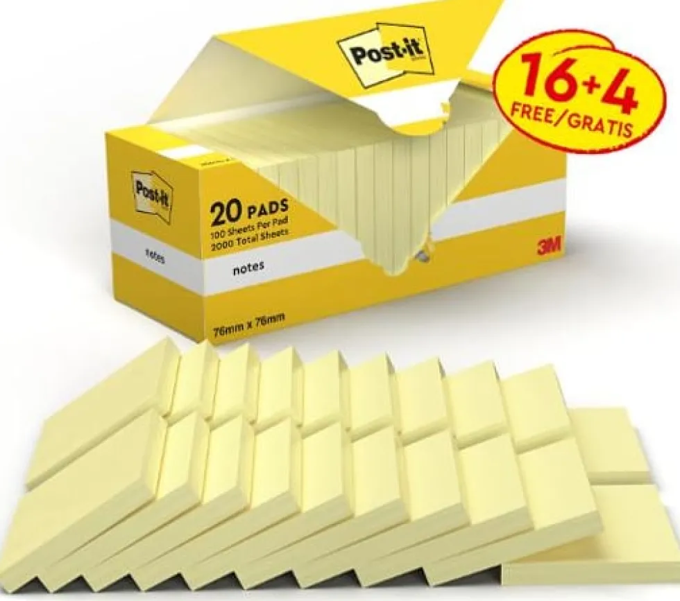 Post-it® Notes Value Pack 76x76mm (fp om 20 block)