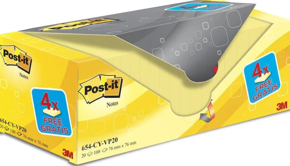Post-it® Notes Value Pack 76x76mm (fp om 20 block)