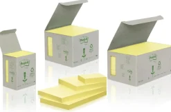 Post-It Recycled Gul, 127x76mm, 6/fp