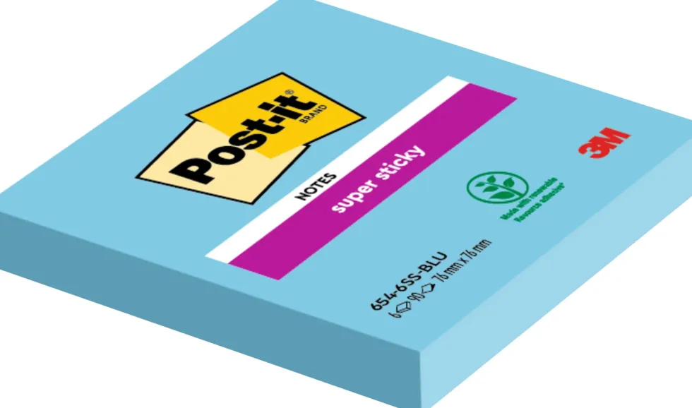 Post-it® Supersticky Notisar Blå, 76x76mm, 6/fp