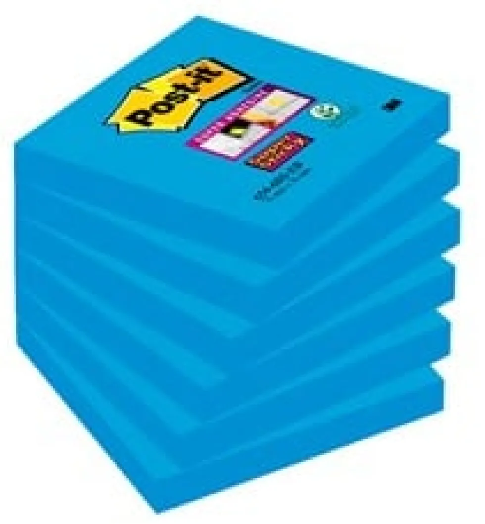 Post-it® Supersticky Notisar Blå, 76x76mm, 6/fp