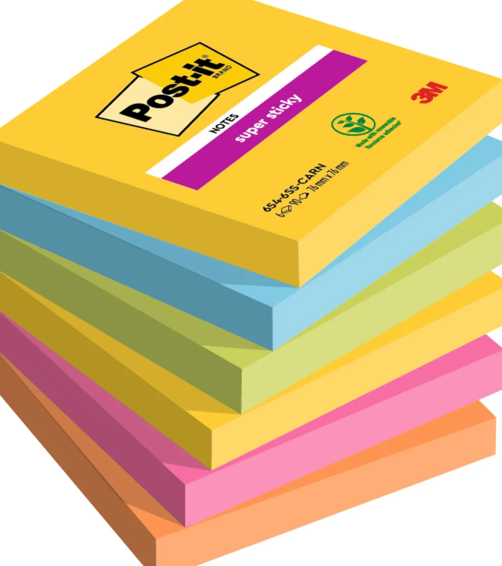 Post-it® Supersticky Rio, 76x76mm, 6/FP