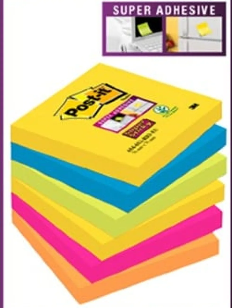 Post-it® Supersticky Rio, 76x76mm, 6/FP