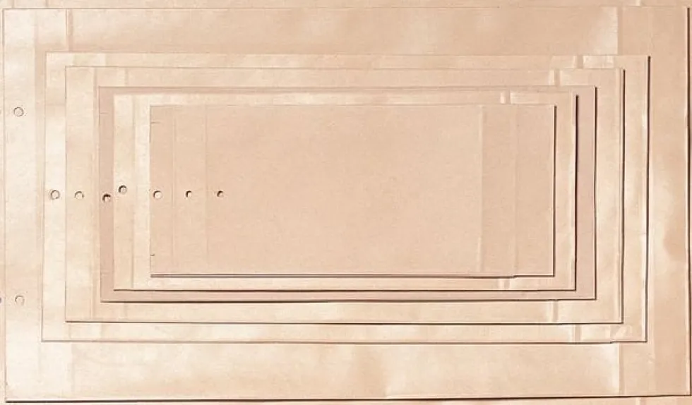 Provsäck D22 Bälg, hålrad, 250x425mm, 250/fp