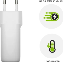 Re-charge - Wall Charger GaN - USB-C 65W EU, White