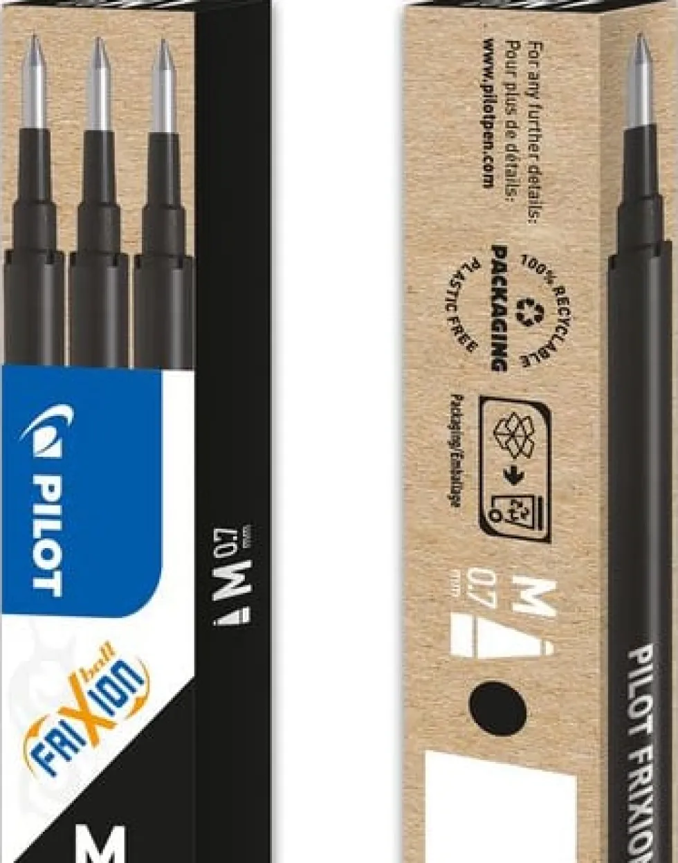 Refill PILOT Frixion 0,7mm svart 3/fp