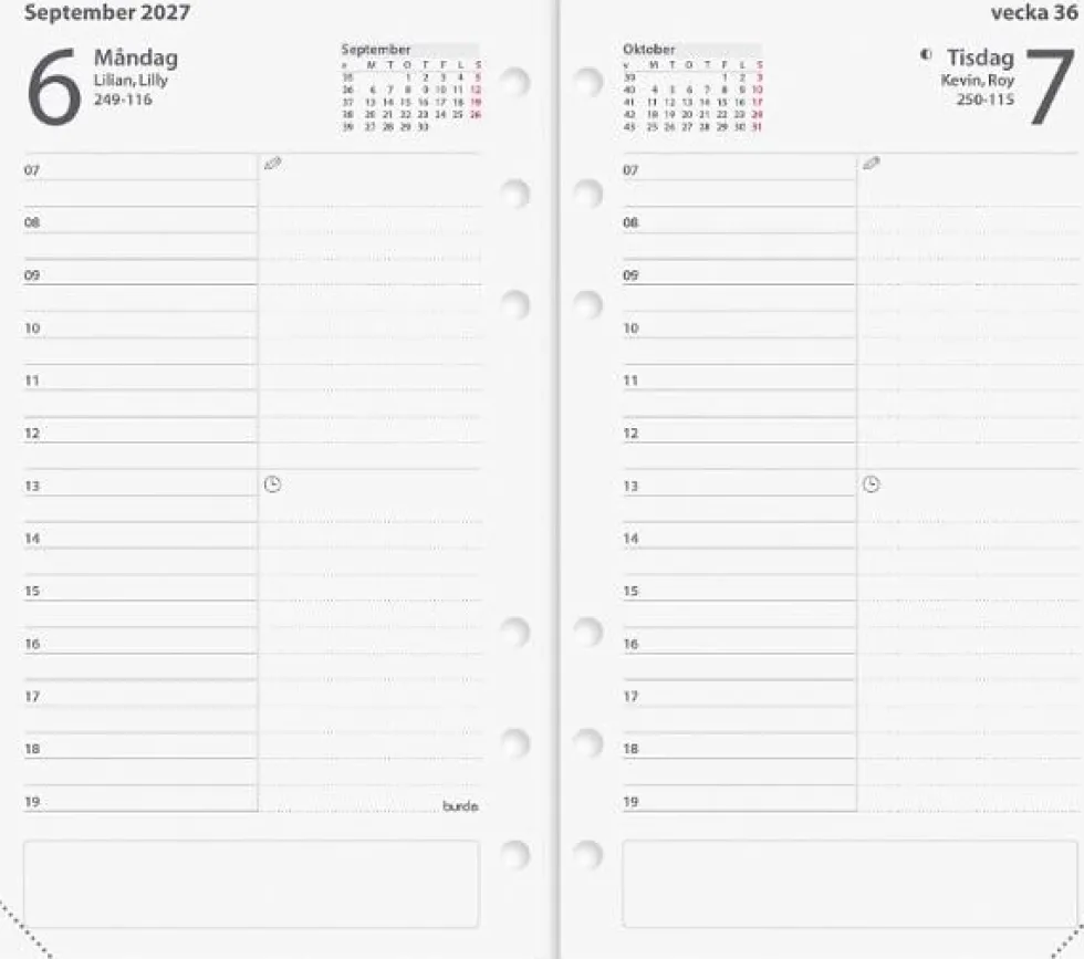 Regent Agenda kalendersats 2027