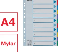 Register ESSELTE Mylar A4 1-10 multifärgat