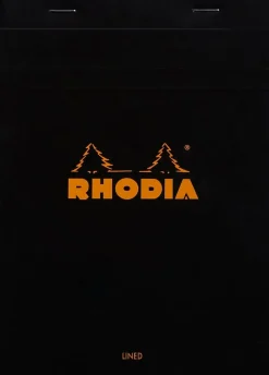 Rhodia head stapled pad black N°16 ruled