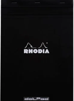 Rhodia head stapled pad black N°18 dotted