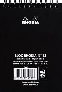 Rhodia NotePad wire black A6 dot