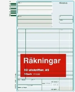 Räkning A5, utan kopia, 50 blad