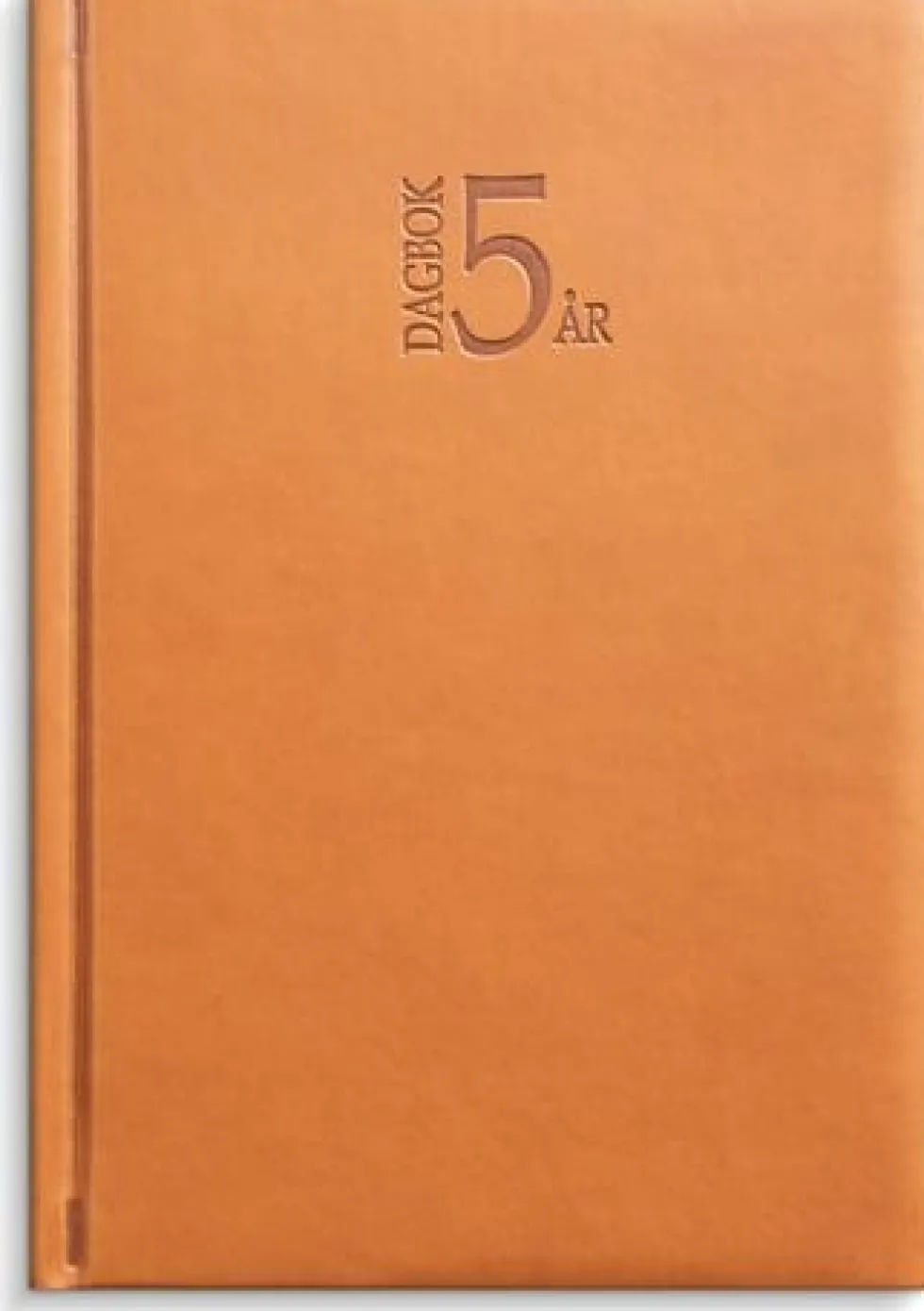 5-Årsdagbok Konstläder Cognac, en dag/sida, 142x205mm