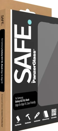SAFE. Galaxy A22 5G Screen Protector Glass, Black