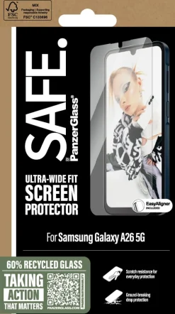 SAFE Screen Protector Galaxy new A26 5G UWF w. Aligner