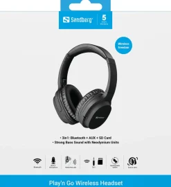 Sandberg Play'n Go Bluetooth Headset, Black