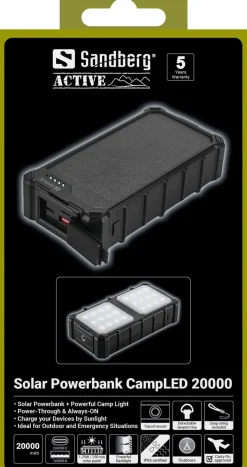 SANDBERG Solar Powerbank CampLED 20000