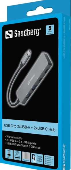 Sandberg USB-C to 2xUSB-A + 2xUSB-C Hub