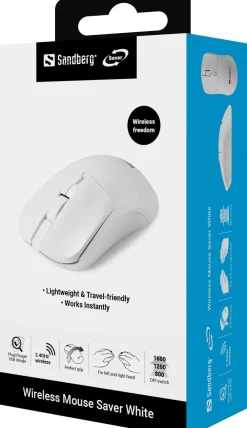 SANDBERG Wireless Mouse Saver White