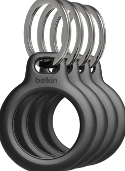 Secure holder with Keyring for Airtag - 4 Pack, Black