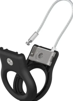 Secure Holder with Wire Cable for Airtag - Black